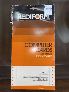 Vintage 1984 RediForm 250 Continuous Index Cards 3in.x6-1/2in. - Picture 1 of 6
