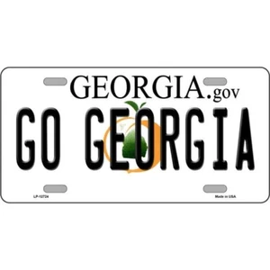 Go Georgia License Plate Metal Sign Plaque Art Car Truck Wall Home Decor - Picture 1 of 1