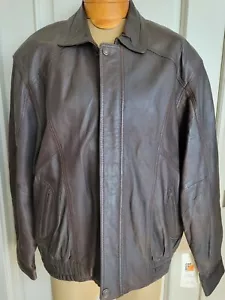 Dunkelbraunes echtes Schiffsleder Bomberjacke Mantel Gr. 56 XL Neu mit Etikett Deutschland - Bild 1 von 12