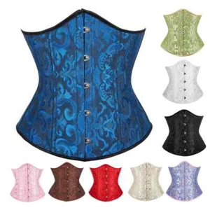 Corsés Top Para Mujer Vasco Vintage Entrenador de Cintura Burlesque Overbust Bustier  - Imagen 1 de 25