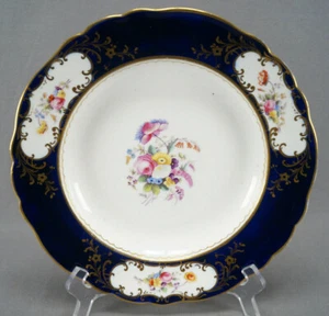 Minton Hand Painted Floral Cobalt & Gold 10 1/2 Deep Soup Plate C.1850s B - Picture 1 of 10