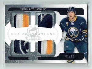 11-12 UD The Cup Foundations  Derek Roy  1/10  First Card  Quad Patches  