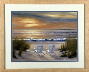 Diane Romanello Paradise Sunset Print Framed Signed Double Matted 22x18 - Picture 1 of 9
