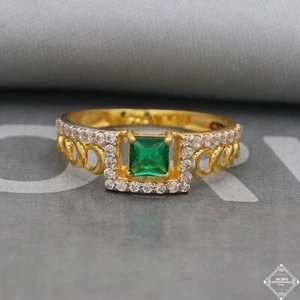 Anillo Oro 22k 916 Anillo Oro Amarillo Real 22ct India Hecho a Mano Sello Joyería - Imagen 1 de 6