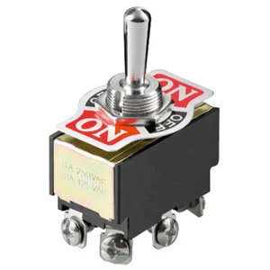 Kippschalter groß - 6 Pins - ON OFF ON - Metallhebel - Schraubanschlüsse - NEU - Bild 1 von 4