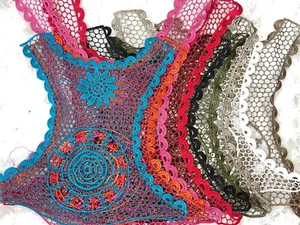 Lote de 9 Crochet trasero aplique aplique aplique suministros de costura - Imagen 1 de 3