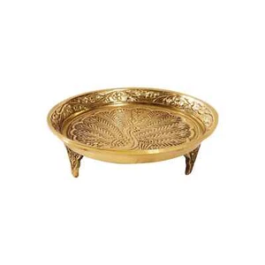 Brass Pooja Chowki Peeta Mukkali Trumpet For God Idols(9Cm*2.5Cm) - Picture 1 of 5