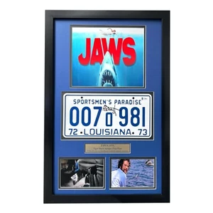 "JAWS" Richard Dreyfuss Autographed Autopsy License Plate Framed Collage BAS COA - Picture 1 of 7