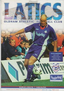 Programa/Programa Oldham Athletic v Darlington 08-12-1998 Parabrisas Automático - Imagen 1 de 1