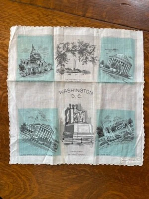 De colección Nuevo de Lote Antiguo Sin Usar Washington D.C. Pañuelo de recuerdo monumentos de la capital Casa Blanca Foto 1 de 4