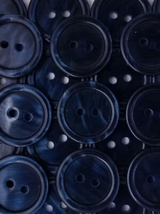 SIZE 30L - 3/4", SHIMMER BUTTON, NAVY, 1 DOZEN, SHINY FINISH, FREE SHIPPING USA - Picture 1 of 1