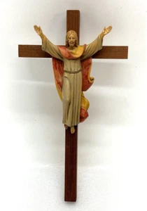 Original Fontanini 12 Zoll Fronleichnam Holz Kreuz Kruzifix religiös katholisch Italien - Bild 1 von 11