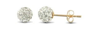 9ct Oro Giallo Trasparente 6.50mm Orecchini a Perno Palla - Foto 1 di 1