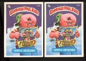Topps Garbage Pail Kids 1986 #184b x2) Hugh Turn brillante - Imagen 1 de 2