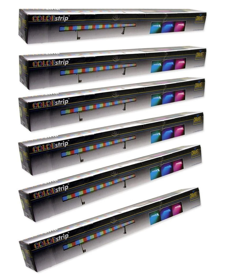 (6) Chauvet COLORSTRIP Color Strip DJ DMX LED Wash Light Blackout/Static/Dimmer - Image 1 of 4