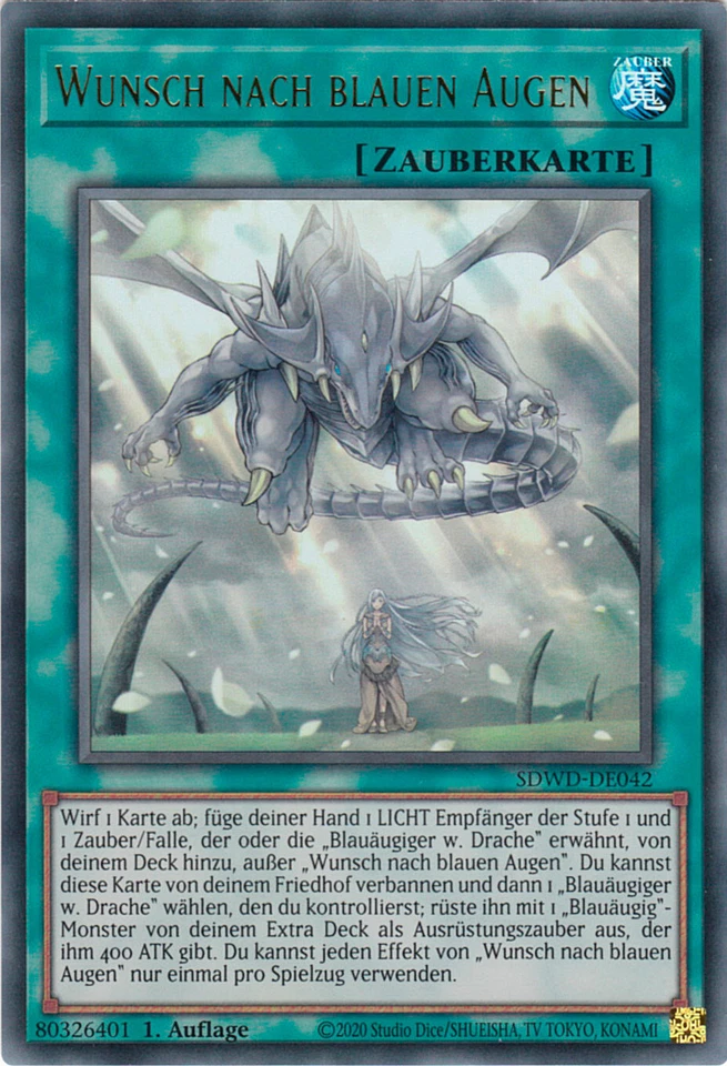 YU-GI-OH, WUNSCH NACH BLAUEN AUGEN, UR, SDWD-DE042, 1. Auflage, TOP - Bild 1 von 1