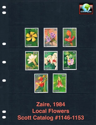 Valor Scott de $15,95 - 1984 ZAIRE CONGO flores vida silvestre africana CV MNH NH UMM Foto 1 de 4