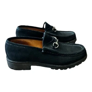 Gucci Black Suede Classic Horsebit Loafers Italy Authentic Men’s EU 40.5 / 7.5 - Picture 1 of 12