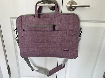 Maletín acolchado para portátil Brinch púrpura con cremallera completa de 15,5" Foto 1 de 4
