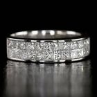 5ct Simulated Diamond Channel Set Half Eternity Wed Band 14K White Gold Plated