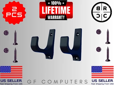 2 PCS Gun Rack Shotgun Hooks Rifle Hangers Firearm Bow Wall Mount Storage Holder - Image 1 of 4