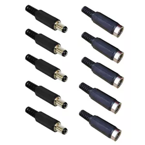 5 Pair (10pcs) 2.1x5.5mm Male Female DC Power Plug Socket Jack Connector PaR_JO - Picture 1 of 6