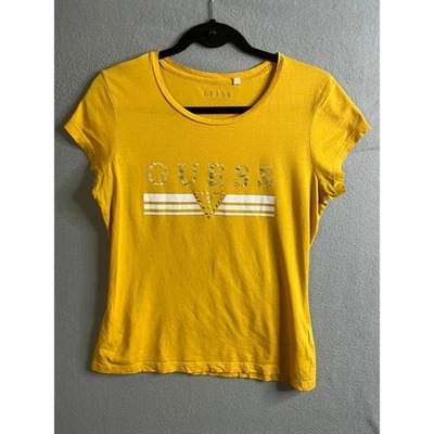 Camiseta Guess Niñas Grande Oro Logo Gráfico Camiseta Manga Corta Foto 1 de 4