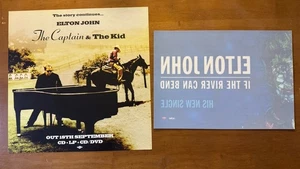 RARE A4 RECORD STORE WINDOW STICKER & 12x12 DISPLY CARD - ELTON JOHN 1990s. - Picture 1 of 7