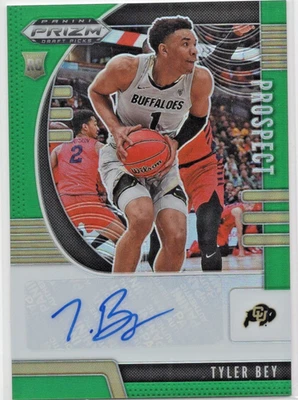TYLER BEY 2020-21 Panini Prizm Draft Picks Prospect Auto Green Prizm RC #PA-TB - Image 1 of 3