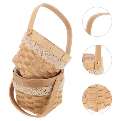  2 Pcs Cesto Matrimonio Per Fiori Cestino Della Disposizione Floreale - Immagine 1 di 4