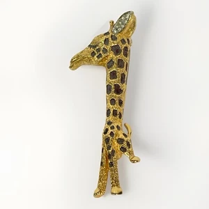 Vintage Jomaz Brosche Giraffe Gold Strass signiert elegant Mode Pin selten - Bild 1 von 7