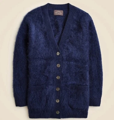 Cárdigan tejido cachemir cepillado J.Crew Spring Street azul marino XS de gran tamaño nuevo Foto 1 de 4