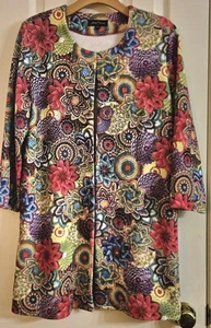 Kimono Strickjacke der Marke Slinky Größe S vorne offen brillant Häkelmuster - Bild 1 von 7