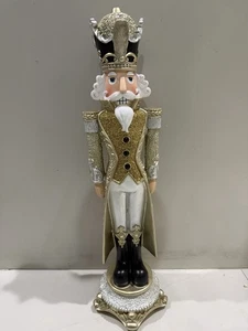 Nuevo Cascanueces Dorado Plata Negro Elegante Glamour Decoración de Navidad Decoración 24 Pulgadas - Imagen 1 de 9