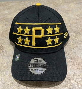 Neu! New Era Herrenmütze schwarz Pittsburgh Piraten Schlagübung 39THIRTY Medium-Lg - Bild 1 von 12