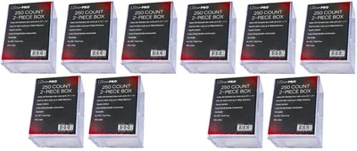 10 Ultra Pro 250 Count Clear 2-Piece Card Storage Boxes Case Sport Trading Slide - Image 1 of 4