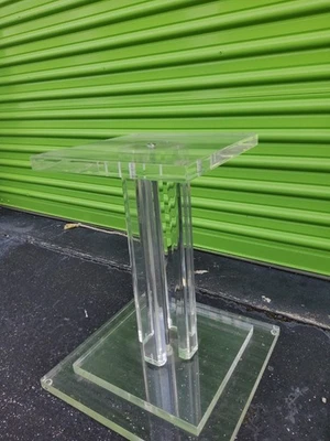 Vtg skyscraper lucite acrylic clear accent table - Image 1 of 4