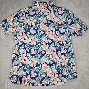 Vineyard Vines Shirt Mens Large Floral Hawaiian Whale Button Up Casual Summer - Picture 1 of 10