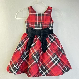 Gymboree Red Plaid Dress Girl 4 Crinoline Party Christmas Portrait Wedding - Picture 1 of 10