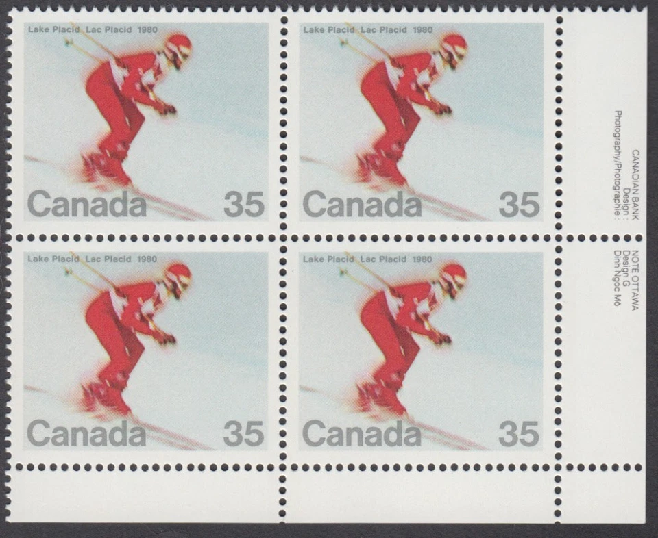Canada - #848 Winter Olympics Plate Block - MNH - Image 1 of 1