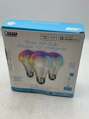 Feit Electric Smart WiFi Bulb 3 Pack A19 RGBW 60W Tunable White Works with Alexa - Image 1 of 4