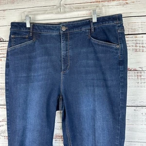 Womens EUC J Jill Smooth Fit Slim Ankle Dark Wash Denim Jeans Casual  Stretch 18 - Picture 1 of 7