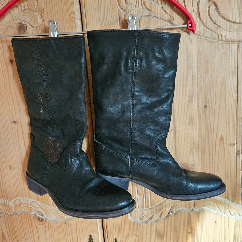 NAPAPIJRI * Lederstiefel * Größe 38 wie 37,5 * schwarz - Bild 1 von 4