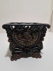 Vintage Resin Footed Ornate Planter Grapes - Picture 1 of 7