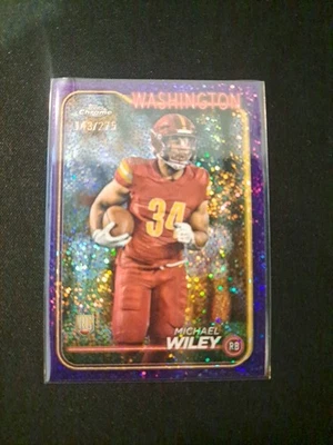 2024 Topps Chrome Michael Wiley Purple Speckle Refractor/275 Rookie Card #300 - Image 1 of 2