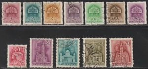 Hungary 1939 SC# 537 - 550 - Twelve different stamps - Used Lot # 29 - Picture 1 of 2
