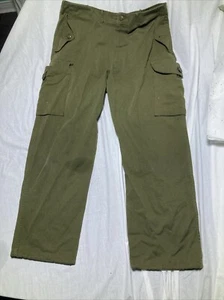 Vintage Army Green Cargo Pants 36-38 X30 Military Hunting Outdoors Camping Woods - Picture 1 of 6
