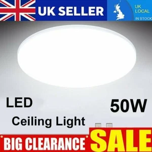 50W Bright LED Ceiling Down Cool White Light Panel Wall Kitchen Bathroom Lamps - Picture 1 of 11