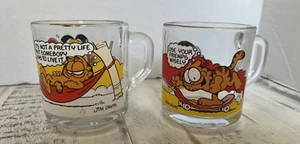 Vintage 1978 Garfield Glas Becher Tasse McDonald’s 2er Set - Bild 1 von 3