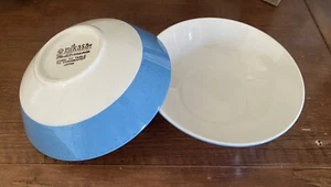 Mikasa Mediterrania Bowls Forget Me Not Blue Cereal Dessert Japan Vtg 5.5" Set 2 - Picture 1 of 6
